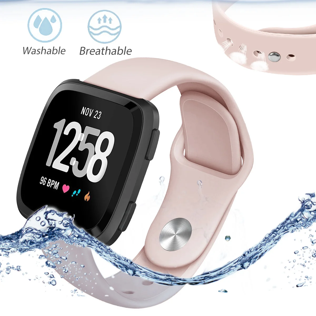 SHELKEE Сменные умные наручные часы ремешок для Fitbit Versa Смарт часы сплошной цвет обратная пряжка силиконовый ремешок