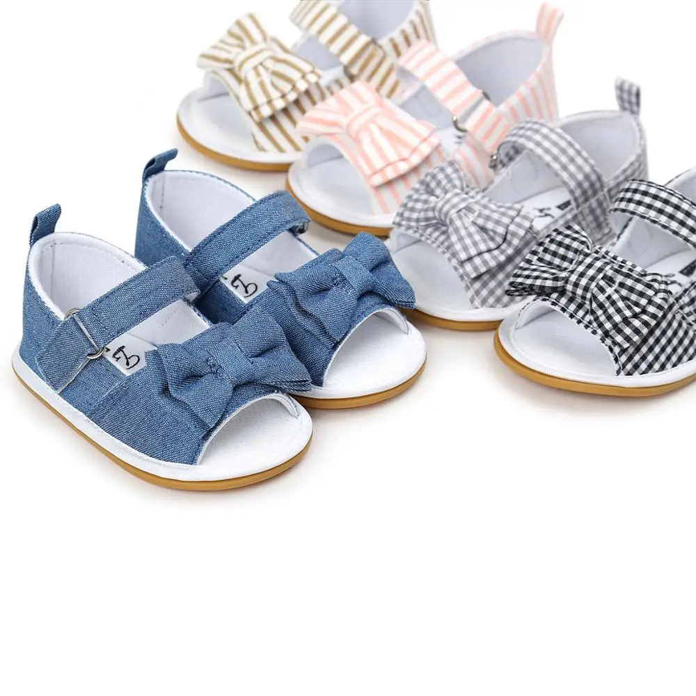 Baby summer soft rubber bottom bow sandals