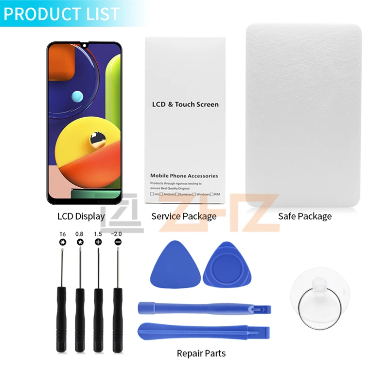 Super AMOLED для samsung galaxy A50s lcd A507 A507F/DS кодирующий преобразователь сенсорного экрана в сборе+ запасная рамка