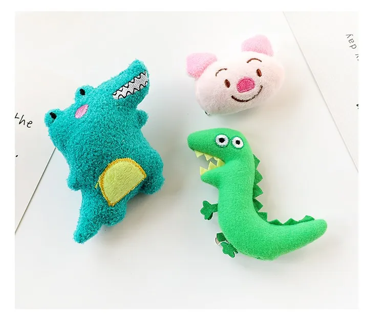 Korean Cute Cartoon Creative Dinosaur Crocodile Stereo Brooch Fabric Plush Clip Brooch Clothes Bag Accessories