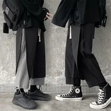 

Joggers Cargo Pants for man Patchwork Streetwear Loose Oversize Fashion Hip hop Fashion Tie leg Sweatpants Casual male trousers
