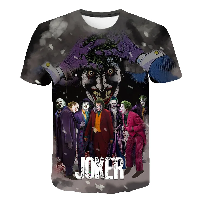 Коллекция 2019 года футболки с 3D принтом Джокер для мужчин и женщин круглым