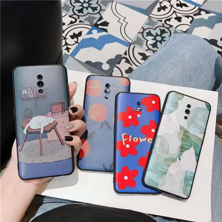 Easybyz силиконовый чехол для OPPO Reno мягкие ТПУ чехлы из с цветочным рисунком задняя