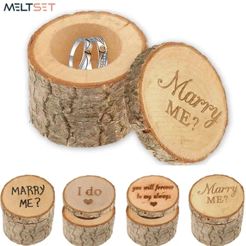 

Wooden Ring Box Personalized Jewelry Box Ring Holder for Wedding Party Engagement Gift Boxes Earrings Storage Box Home Decor