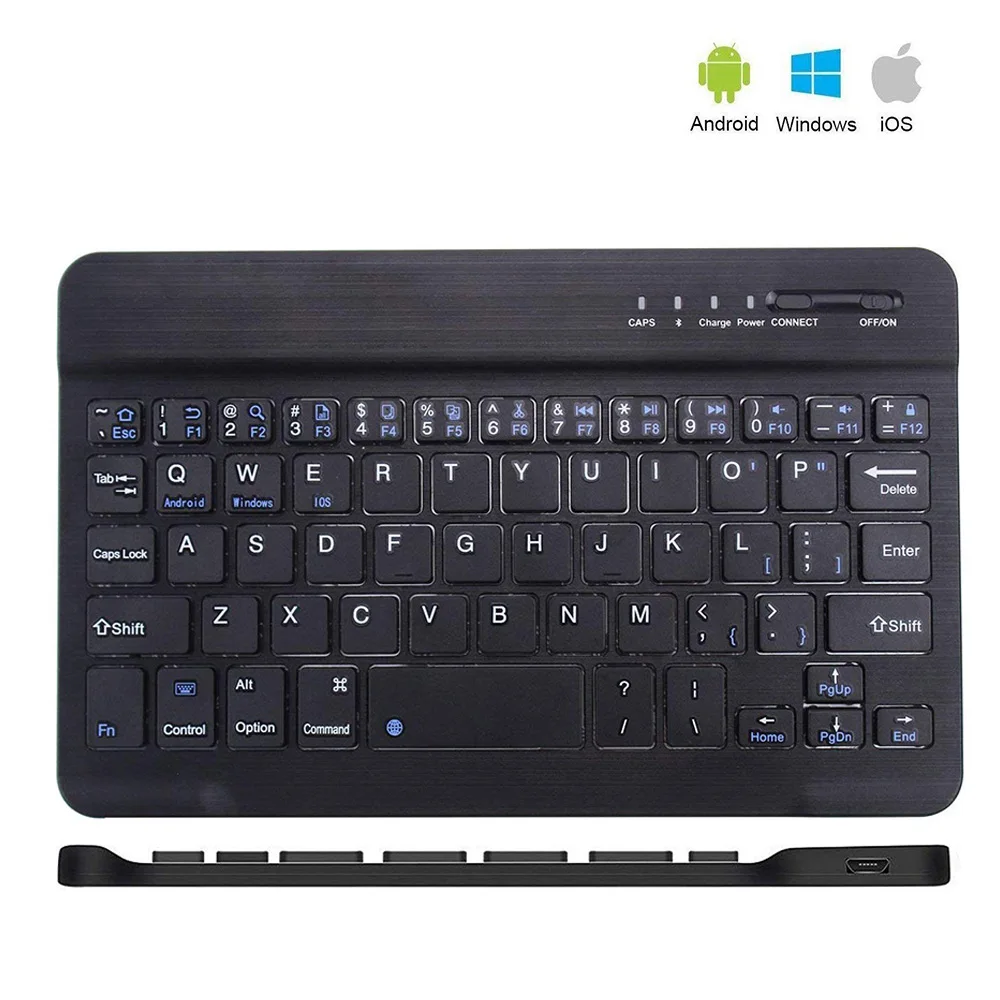 7 pouces aluminium mini clavier sans fil BT pour tablette Android