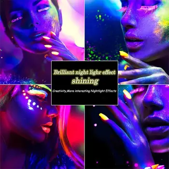 

12 Boxes Neon Phosphor Powder Set For Women DIY Manicure Glitter Nail Fluorescent Luminous Powder Nail Decorations Art V0Q8