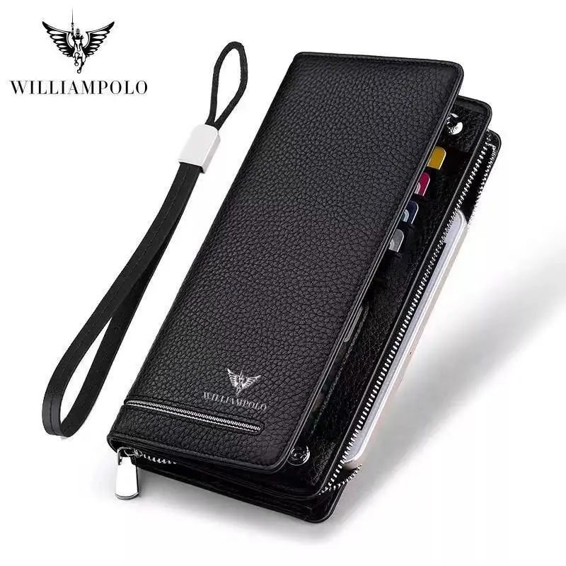 

Men Wallets Genuine Leather Men Wallets Luxury Brand Long Men Purse Wallet Male Clutch Business Wallet Coin PL219SMT