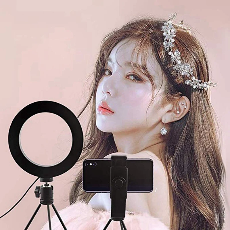 OPQ-Dimmable светодиодный светильник ing фотостудия селфи кольцевой светильник 3200 K-5500 K с камерой фото с usb-кабелем и мини-штативом