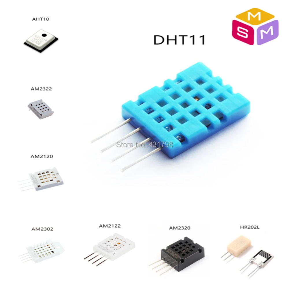 

DHT11/AHT10/AM2302/AM2320/AM2122/AM2120/AM2322/HR202L Digital temperature and humidity sensor sensitive capacitor module AIoT