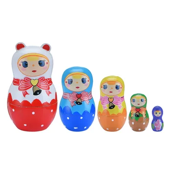 1 set ruso Muñecas anidadas Matrioska Muñecas de madera hecho a mano niños pintado juguetes para bebé niños Muñecas Matryoshka