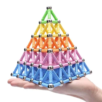 

Magnetic Building Blocks Set 50~200pcs Magnet Bars Metal Ball Toys For Children Designer Educational Toys Gift DIY Designer