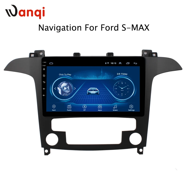 

wanqi 2.5D 9 Inch android system Car DvD Multimedia video Player For Ford S-Max 2007 2008car cd Radio Navigation GPS display mp4