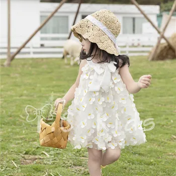 

Children's mesh yarn petal high-end princess sleeveless dress 2020 summer fashion baby girls clothes