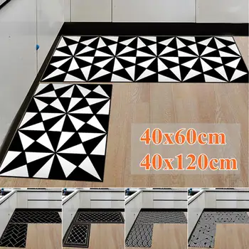

Nordic Geometric Kitchen Mat For 2PCS/set Anti-Slip Bathroom Carpet Slip-Resistant Washable Door Mat Hallway Floor Area Rug