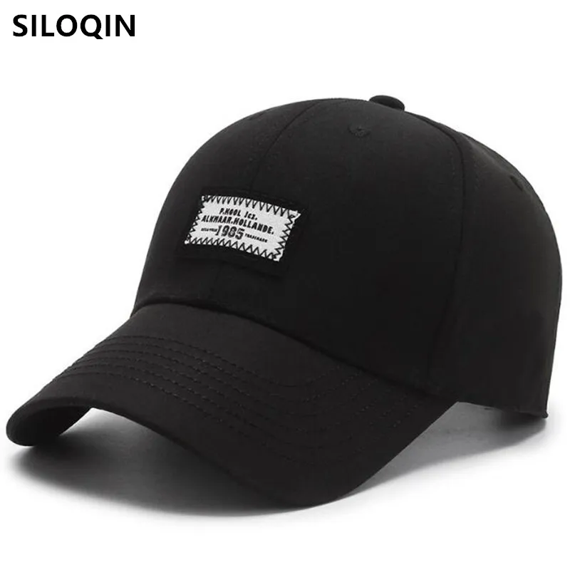 

SILQOIN Snapback Cap Adjustable Size Men Women Letter Embroidery Baseball Caps New Cotton Black Hat Male Bone Lovers Sports Cap