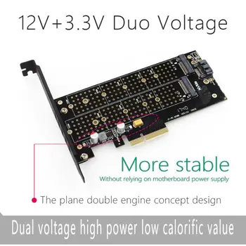 

M.2 NVMe NGFF to PCIE3.0 SSD Adapter Card SATA3 with Cooling Fan Expansion Card C26