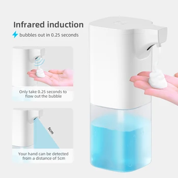 

350mL Automatic Soap Dispenser Automatic Wall Mounting ABS Hand Cleaning Pump Infrared Sensor Kitchen Bathroom accessories