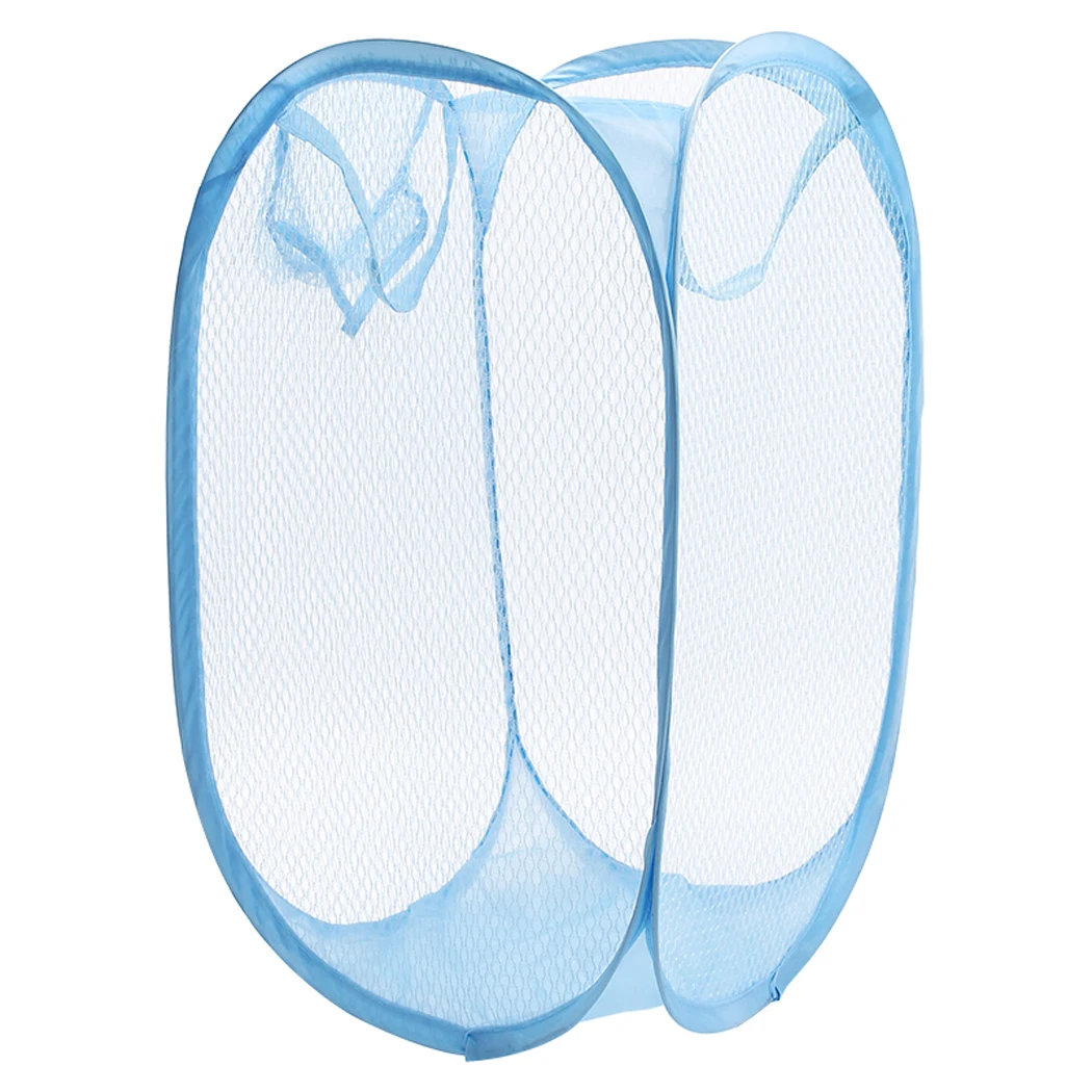 1PC Mesh Laundry Hamper Foldable Breathable Clothes Bin Towels Bags Toys Basket Household Versatile Sundries Storage Organizer