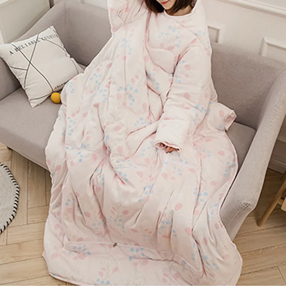 Зимнее «ленивое» одеяло с рукавами одеяло зимнее теплое утолщенное стираное одеяло с рукавами одеяло накидка теплая накидка 8 стилей