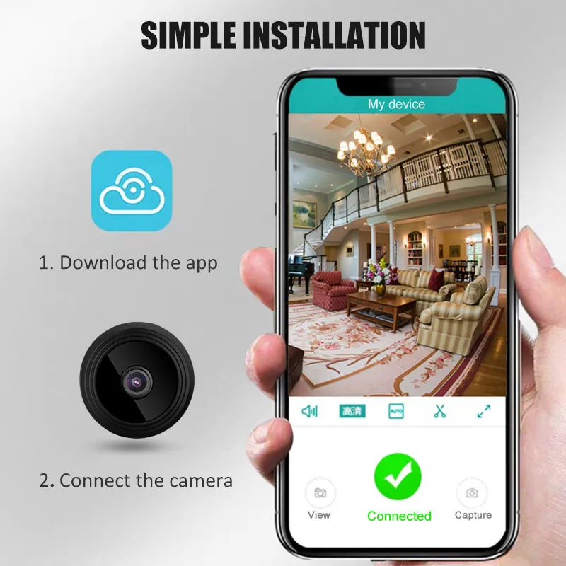 Wi-Fi мини-камера домашняя камера безопасности инфракрасное ночное видение 1080P Беспроводная Магнитная камера наблюдения удаленный монитор приложение для телефона