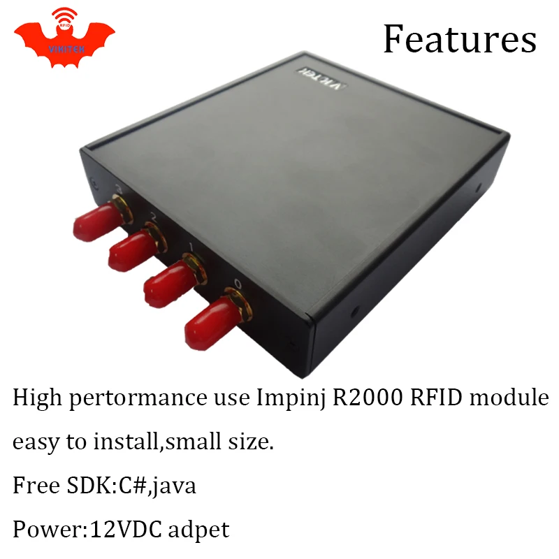 UHF RFID ридер 915 МГц impinj R2000 4 антенны порт фиксированный для логистической