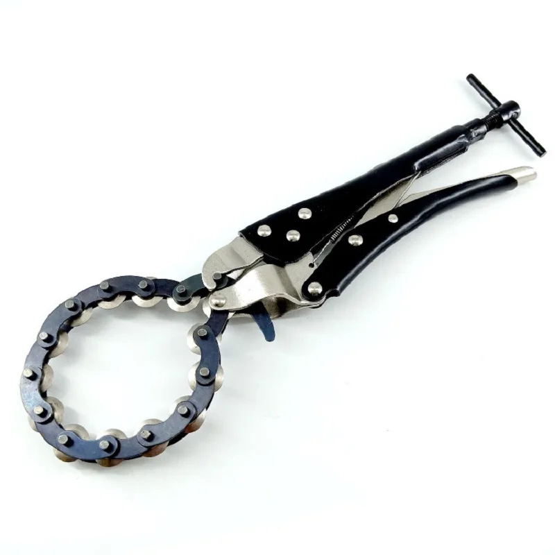 Heavy Duty Chain Pipe Cutter Locking Pliers Car Exhaust Tube Cutting Max Cut 80mm Diameter
