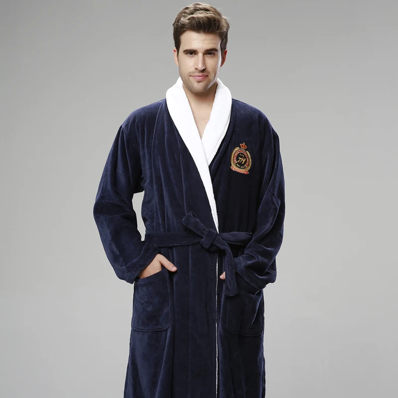 Plus Size XXXL Men's Bathrobe Winter Sleepwear Terry Thick Man Dressing Gown Home Robes Toweling Hotel Pajamas