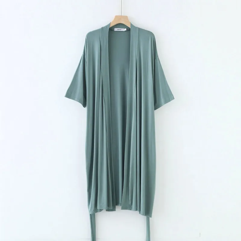 Kimono Women Summer Robes Comfortable Modal Sleepwear Short Sleeve Bathrobes Female Loose Plus Size Home Clothes Ropa Mujer