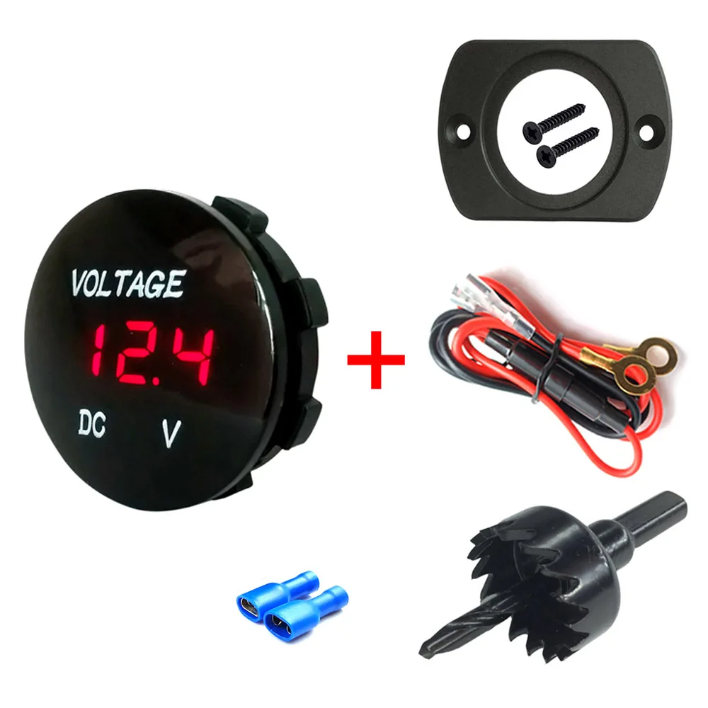 Универсальный 4 в 1 DIY Kit светодиодный Дисплей цифровой Панель вольтметр Вольт тестер для детей возрастом от 12 V-24 V Авто мотоцикла ATV Лодка