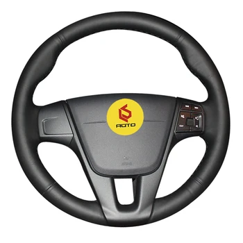 

Braid on the Steering Wheel Cover for Volvo S60 V40 V60 V70 2014 XC60 leather steering wheel case car accessories car styling
