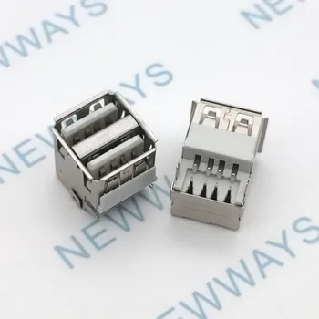 

10PCS Double Layer USB2.0 Connector A type Socket 90degree USB Famale socket