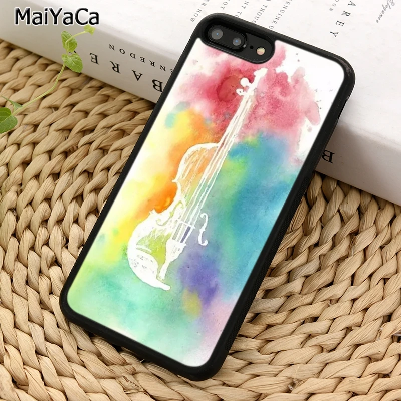 MaiYaCa Готический Девушка Скрипка акварельный чехол для телефона iPhone X XR XS 11 12 Pro MAX 5 6