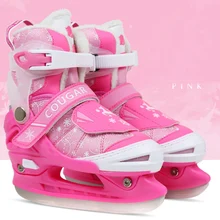1 пара, детская обувь для начинающих хоккейных коньков с лезвием, регулируемая термальная Регулируемая обувь для катания на коньках, 2 цвета для девочек и мальчиков