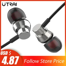 Наушники UTRAI, 3,5 мм, с микрофоном, гарнитура, стерео, HD, бас, наушники, InEar, регулятор громкости, проводные, для телефона, компьютера, игровая гарнитура