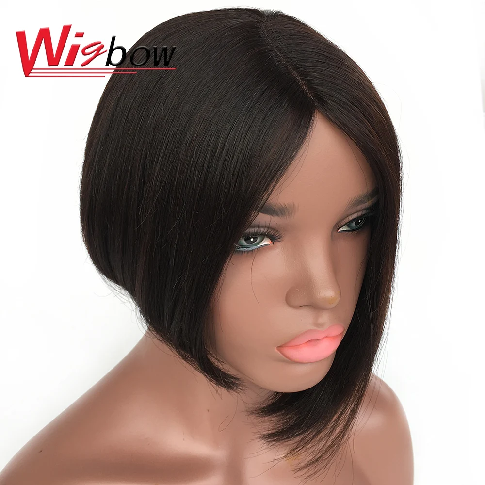 

Human Hair Wigs Lace Part Wigs With Pre Plucked Hairline Bob Wig For Black Women Brazilian Remy Hair In Natural Color 150%