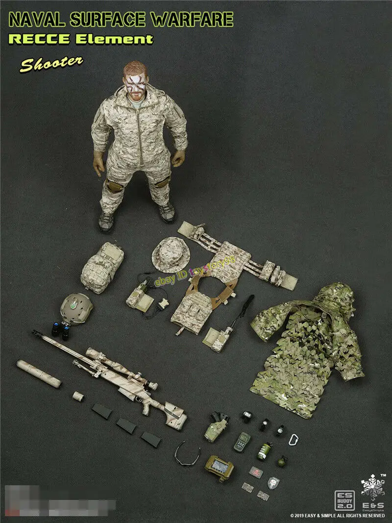 Легкий и простой ES26031A 1/6 морской поверхности войны RECCE команда шутер фигурка