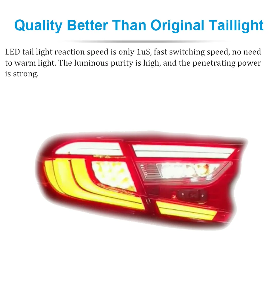 New LED Taillights Assembly For Honda Accord LED Rear Lamp Brake Reverse Light Rear Back Up Lamp DRL Car Tail lights
