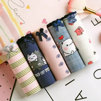 

5pcs/lot Cotton Women Ladies Panties Underwear Woman Fancy Sexy for Lady Briefs Seamless Panties Solid Low-Rise Cartoon