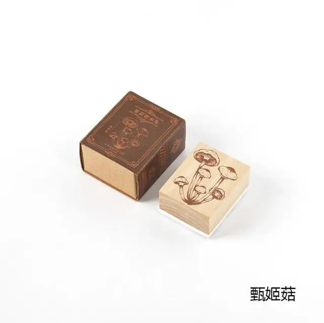 Винтажный гриб образец штамп DIY деревянные резиновые штампы для stationery канцелярские принадлежности Скрапбукинг Стандартный штамп - Цвет: 5