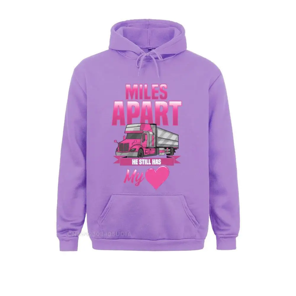 Slim Fit Women Hoodies Miles Apart He Still Has My Heart Funny Truckers Wife Pullover Hoodie__B11720 Sweatshirts  Long Sleeve Clothes Casual Miles Apart He Still Has My Heart Funny Truckers Wife Pullover Hoodie__B11720purple