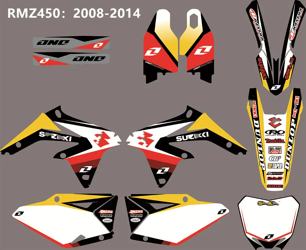 Бесплатные Индивидуальные логотипы номера Графика& Фоны наклейки для SUZUKI RMZ450 РМЗ 450 RM-Z450 2008 2009 2010 2011 2012 2013 - Цвет: as shown