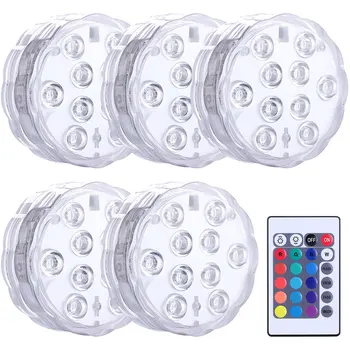

Nice Led Remote Controlled RGB Submersible Light 10/13 Battery Operated Underwater Night Lamp Outdoor Party Christmas Decoration