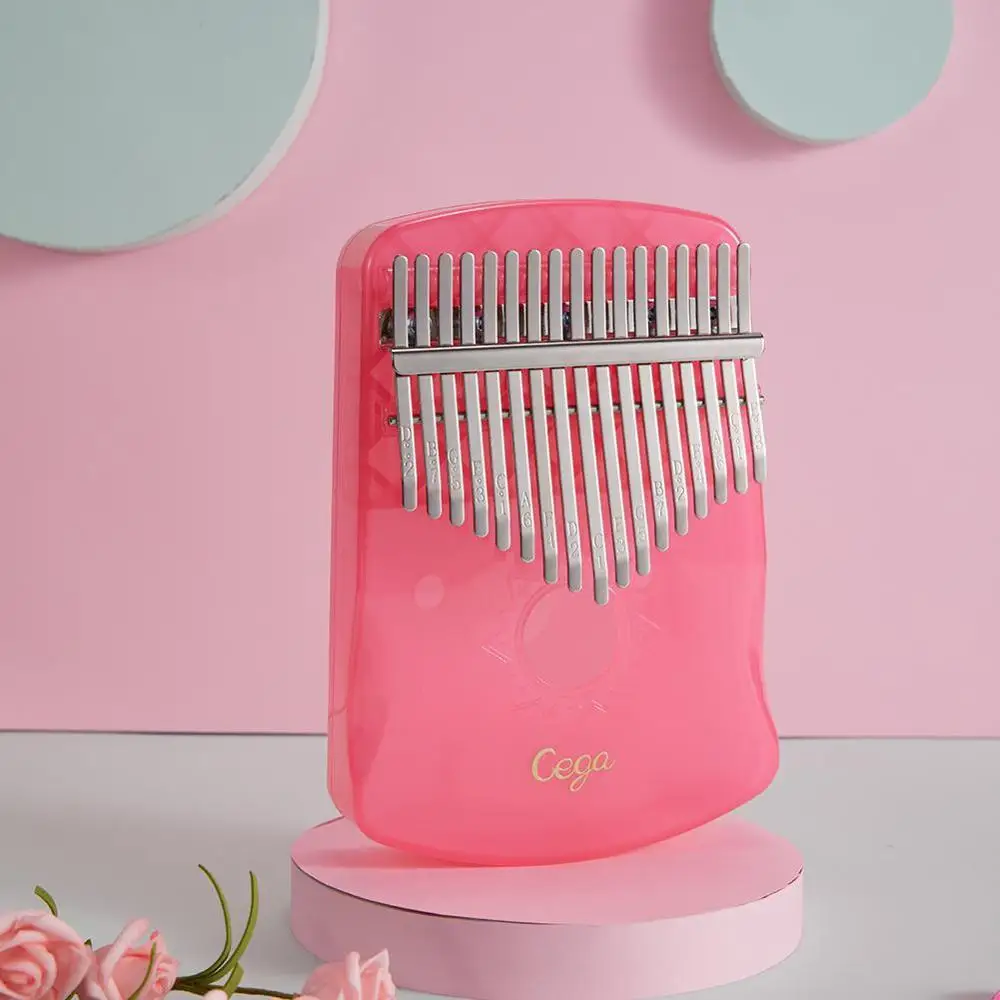 17 прозрачный хрустальный ключ Kalimba Mbira полный инструмент для тела Блоха пианино Африканский Carinba Высокое качество Abs палец пианино - Цвет: Pink