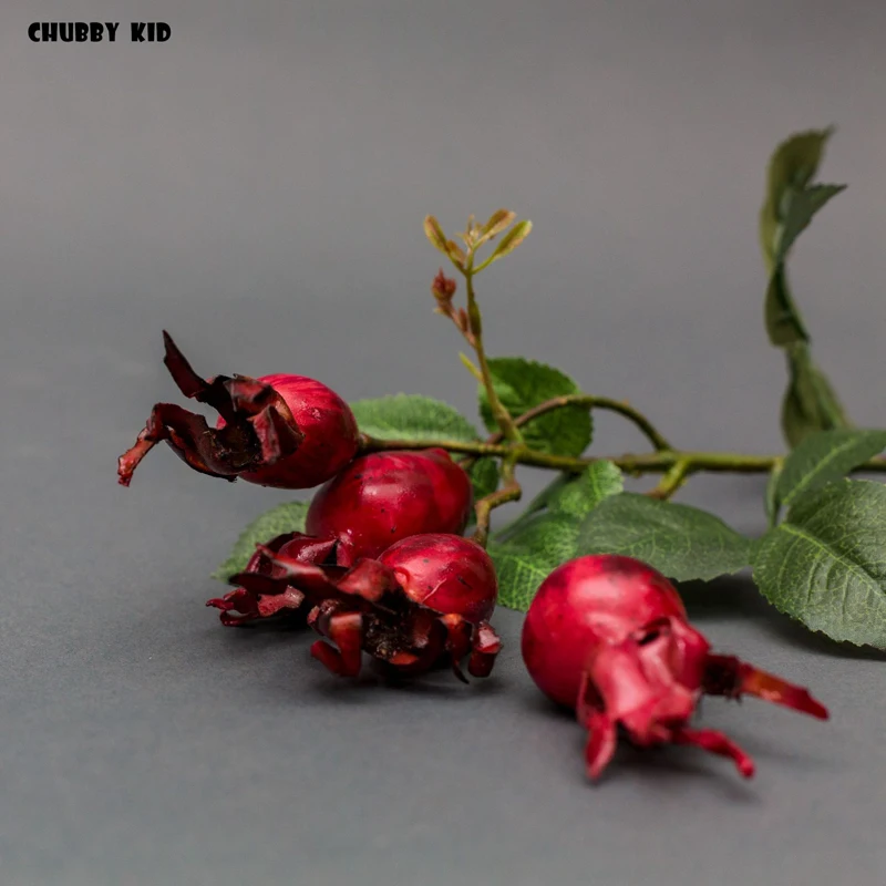 24 шт./лот!, искусственные фрукты Rosa canina, искусственные шипы, рождественские украшения, фрукты fructus rosae