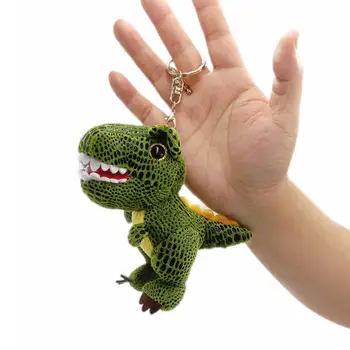 

12cm stuffed tyrannosaurus rex plush keychain toys functional flying dragon soft doll key chain holders