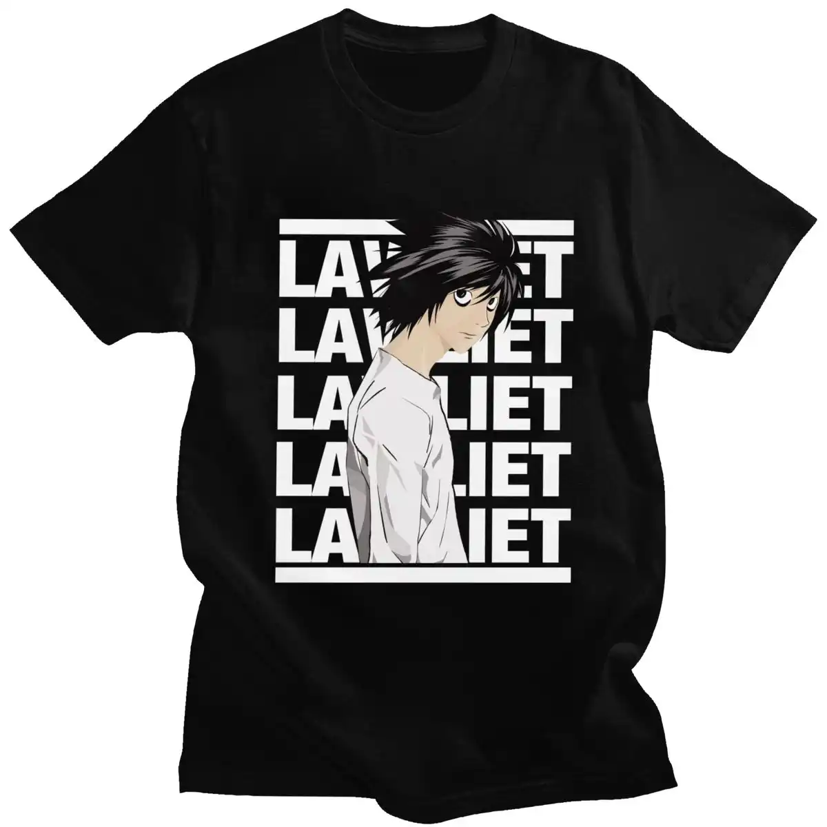 流行のl Lawliet Tシャツ男性のための半袖レジャーアニメ漫画デスノートtシャツクルーネック純粋な綿のtシャツアパレル Tシャツ Aliexpress