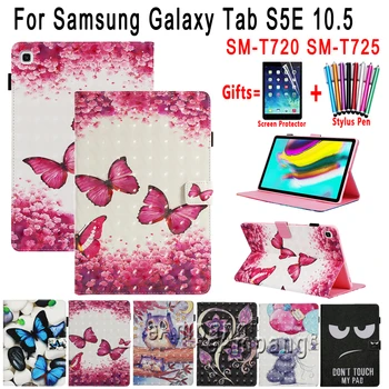 

Case for Samsung Galaxy Tab S5E 10.5 SM-T720 SM-T725 Fashion Painted Soft Shockproof Stand Flip Smart Cover Tablet Shell Skin