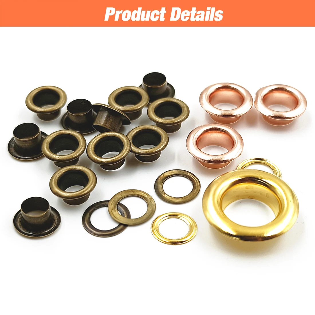 Mix 5 Colors Metal Eyelet Grommets Eyelet Punch Die Tool Set For DIY Leathercraft Clothing Accessories Shoes Belt Bag 50set