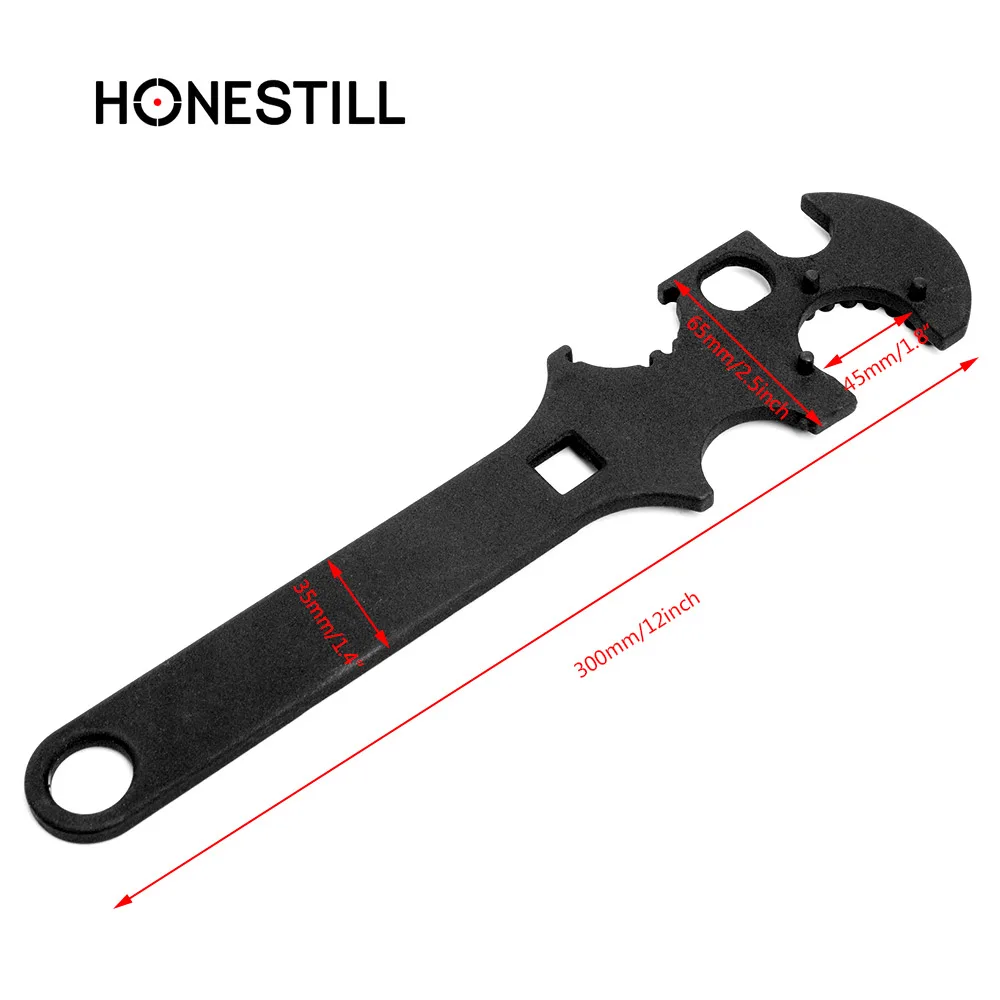 AR 15 гаечный ключ сверхмощный Многофункциональный Инструмент совместим с большинством 16 и AR вариантов прочный металлический инструмент - Цвет: Черный