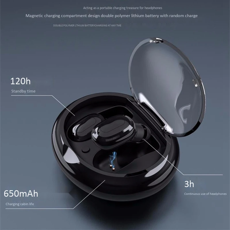 Двойной водонепроницаемый Tws-X5 Bluetooth наушники мини наушники с мощностью 650 мАч